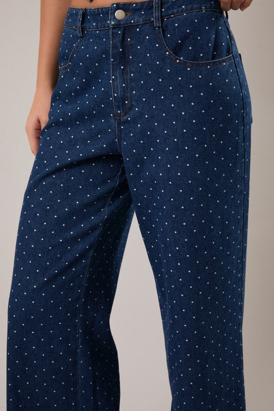 *Last XSmall* Polka Dots Denim Pants