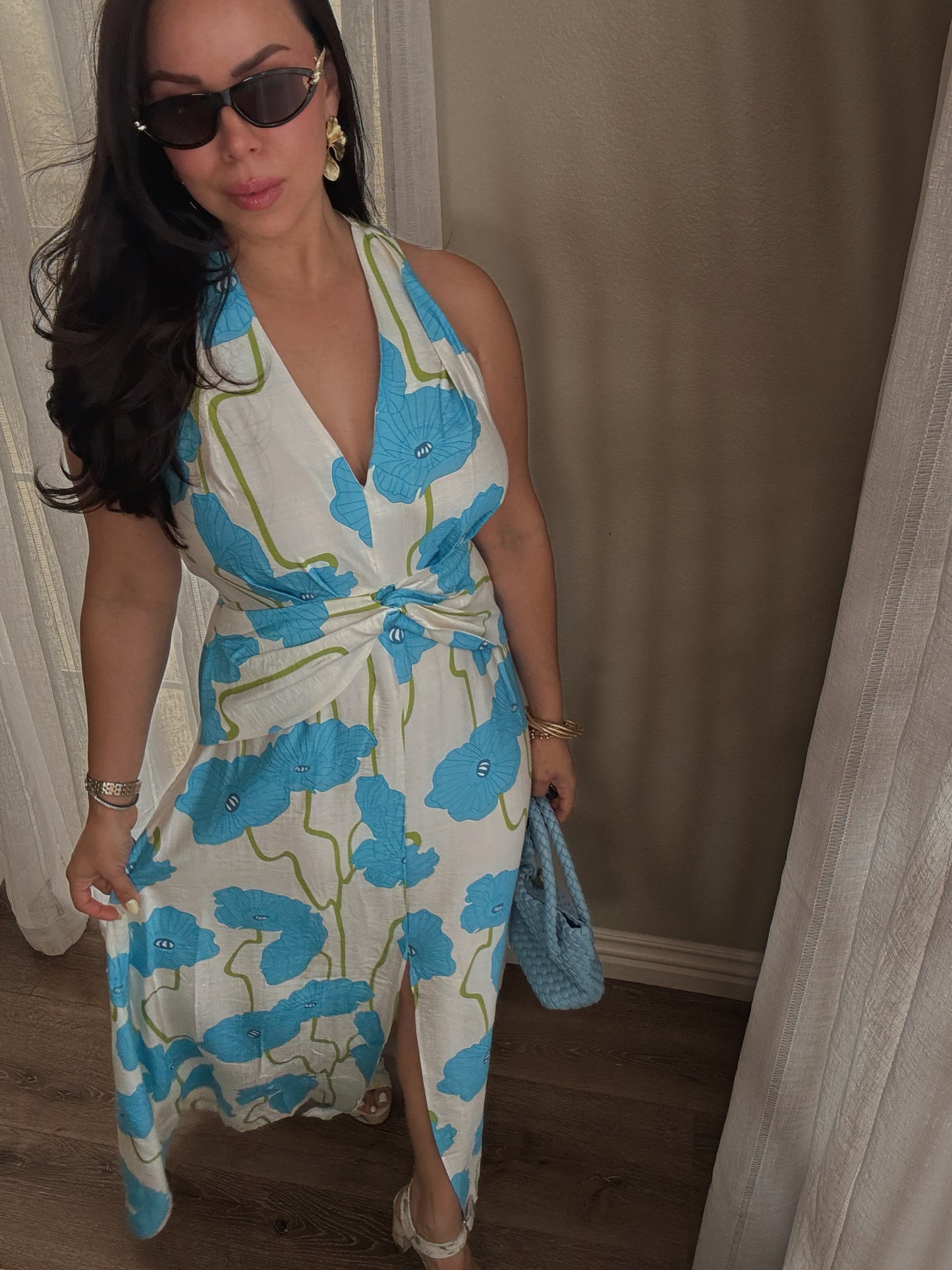 *Last SMALL* Blue Bloom Dress