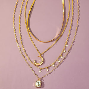Star & Moon Necklace Set