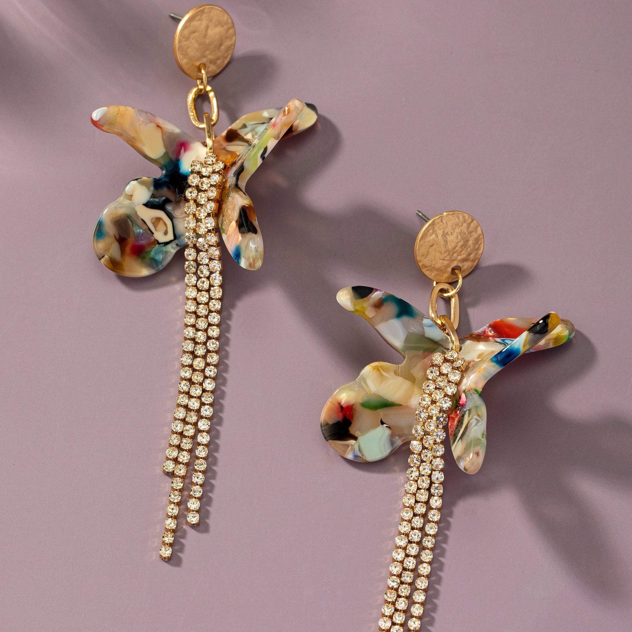 Acetate flower earrings
