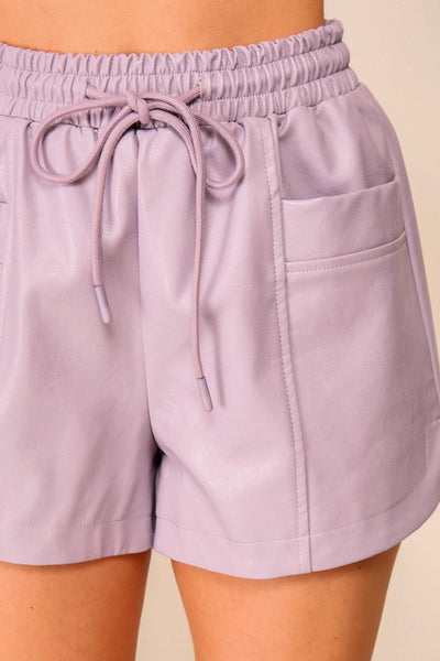 Lavender Leather Shorts
