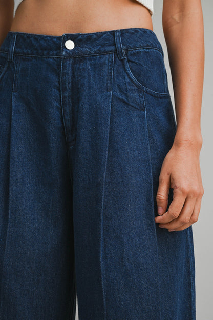 Zoie Pleated Denim Pants