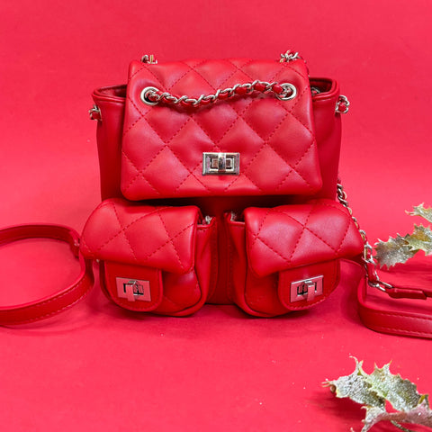 Quilted Pockets Backpack