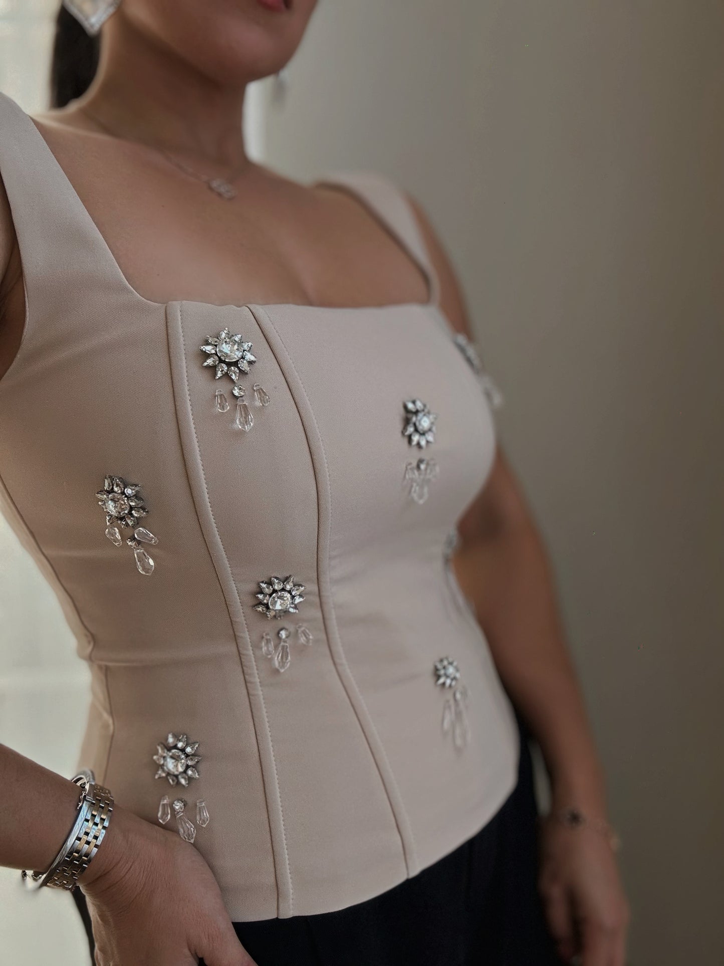 Champagne Corset Top