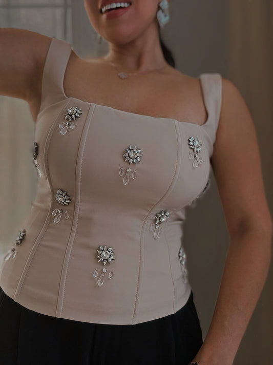 Champagne Corset Top