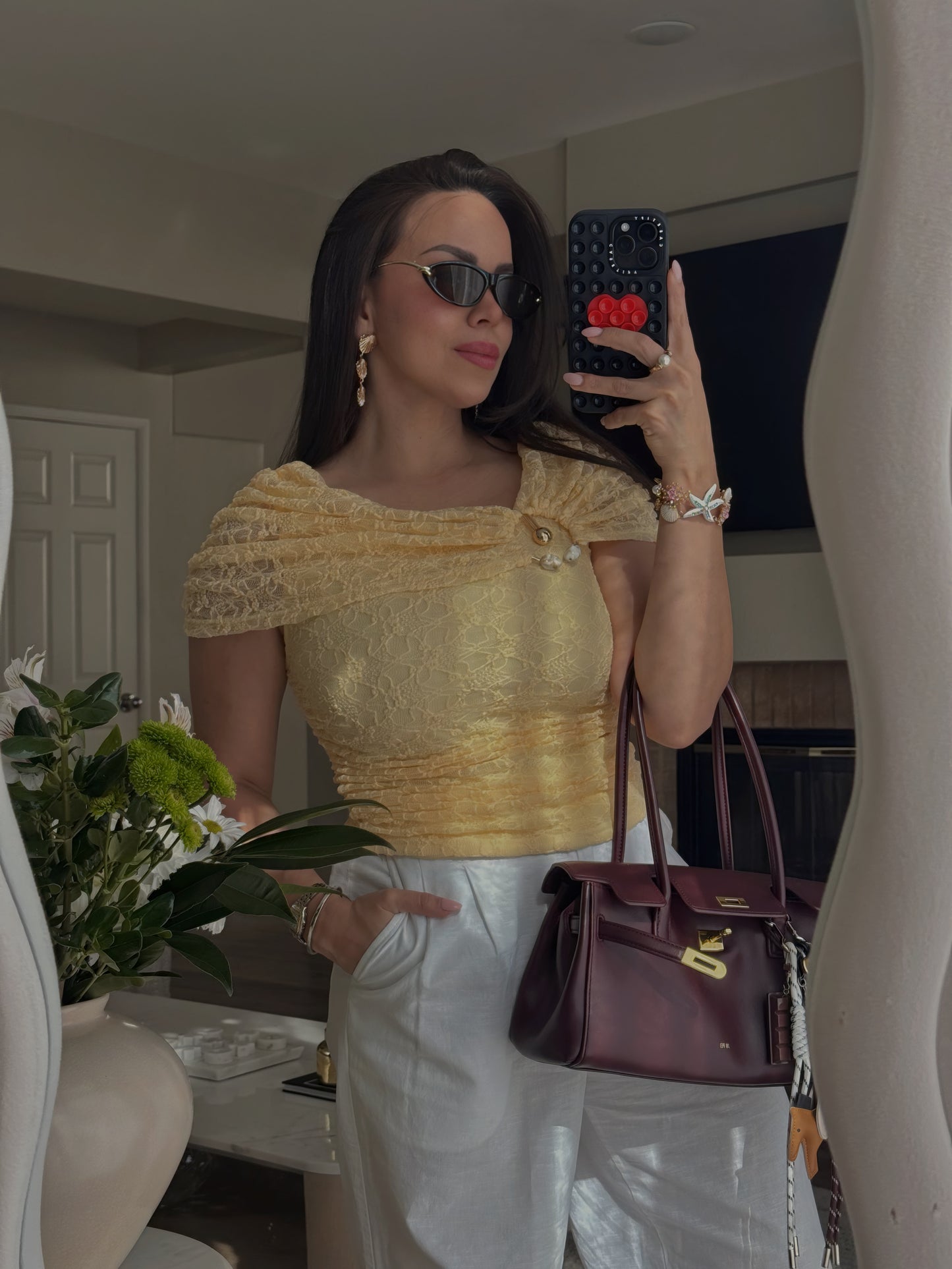 Aurora Lace Statement Top *Yellow*