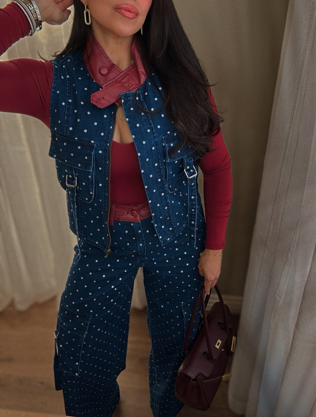 Margot Polka Dot Denim Set