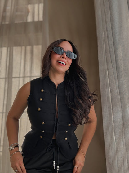 Vicky Military Vest *BLACK*