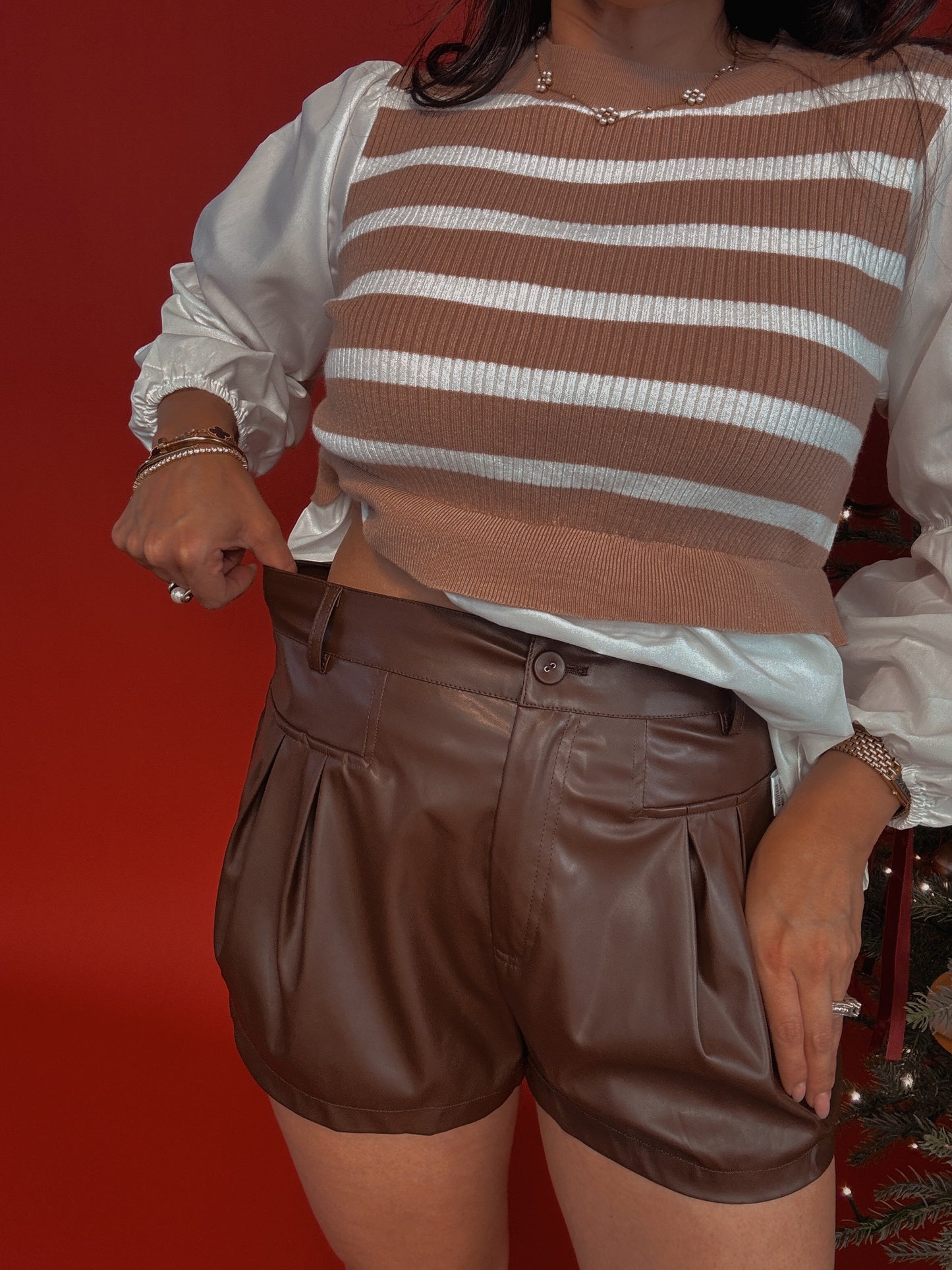 Chocolate Leather Short