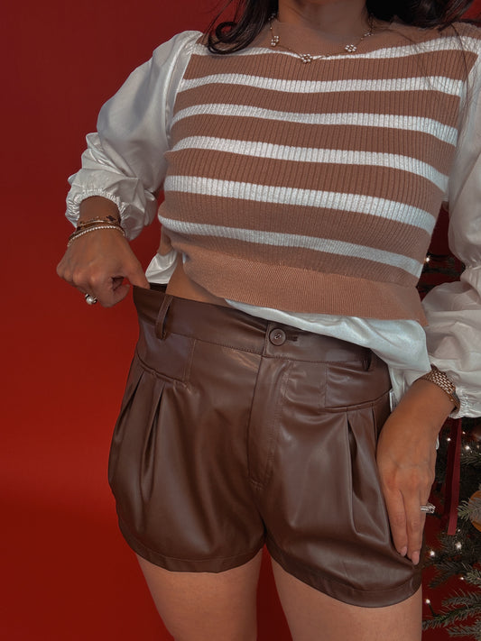 Chocolate Leather Short