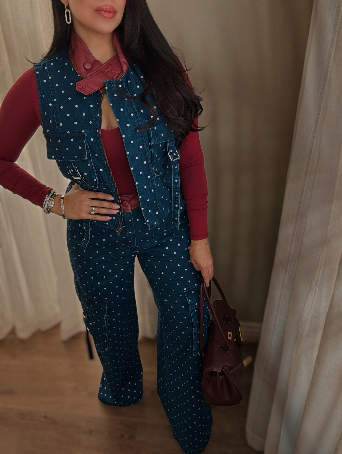 Margot Polka Dot Denim Set