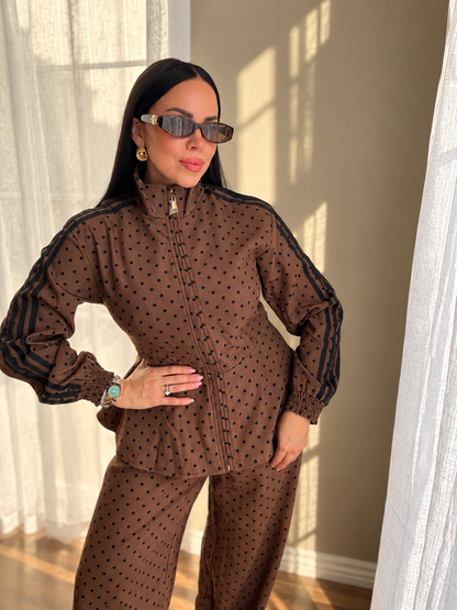 Clara Peplum Set *Brown*