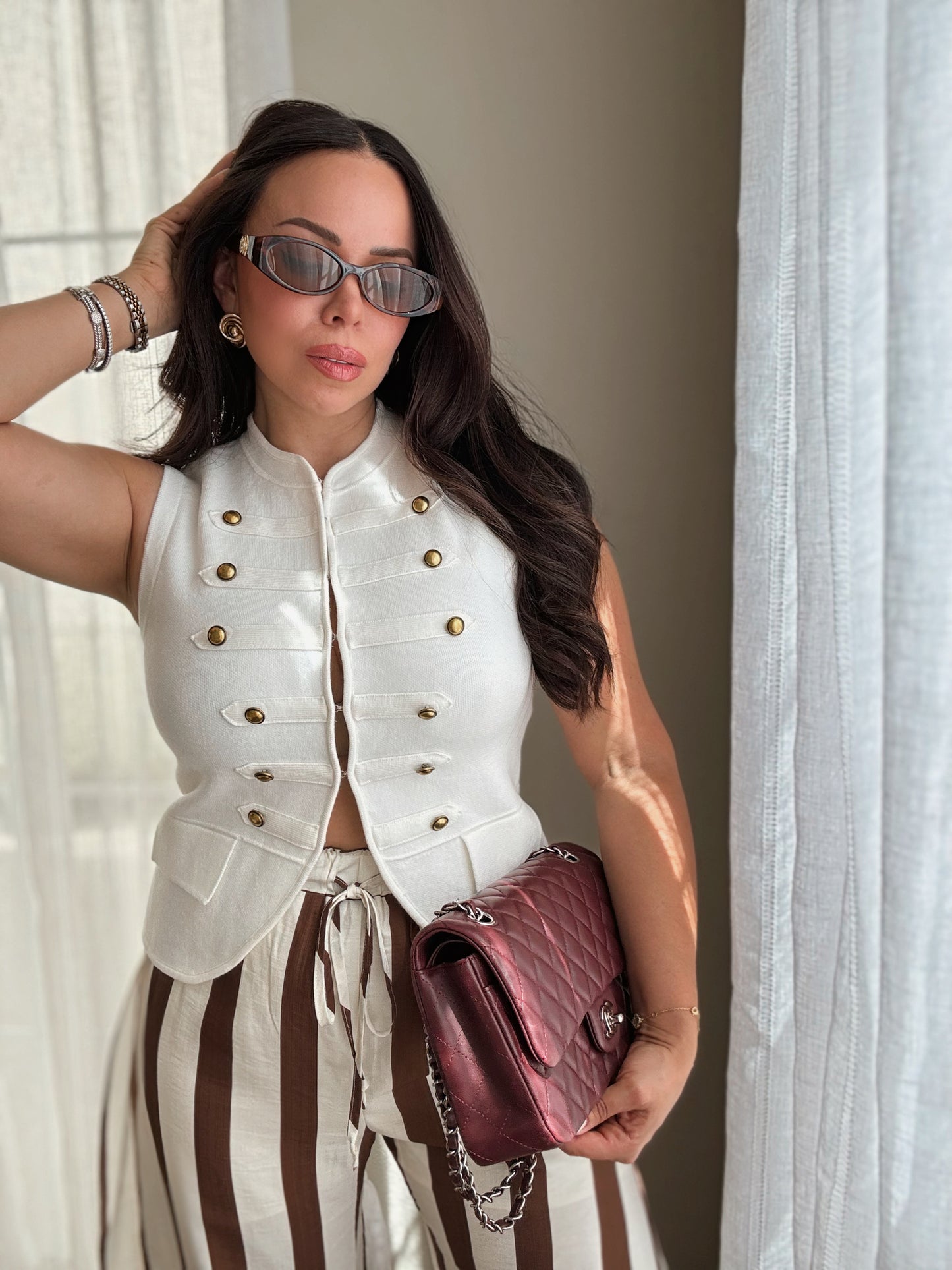 Vicky Military Vest *OFF WHITE*