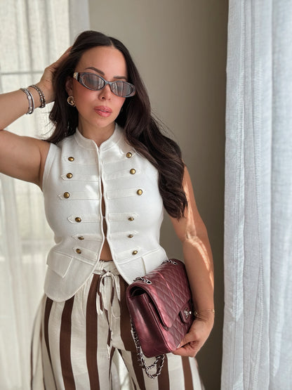 Vicky Military Vest *OFF WHITE*