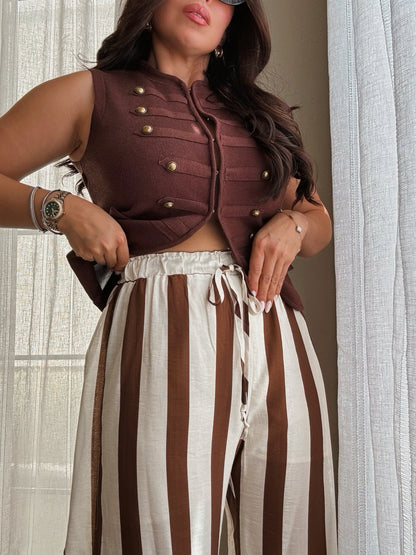 French Stripes Pants *BROWN*