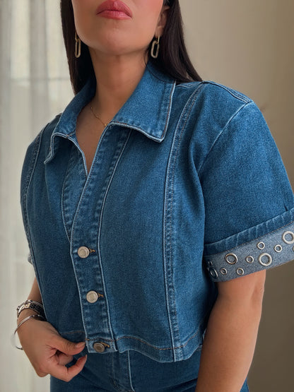 Romy Grommet Denim Set
