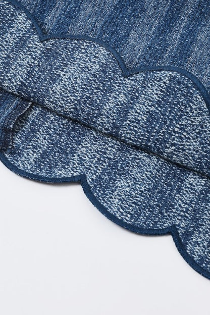 *Last SMALL* Scallop Denim Top