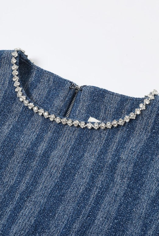 *Last SMALL* Scallop Denim Top