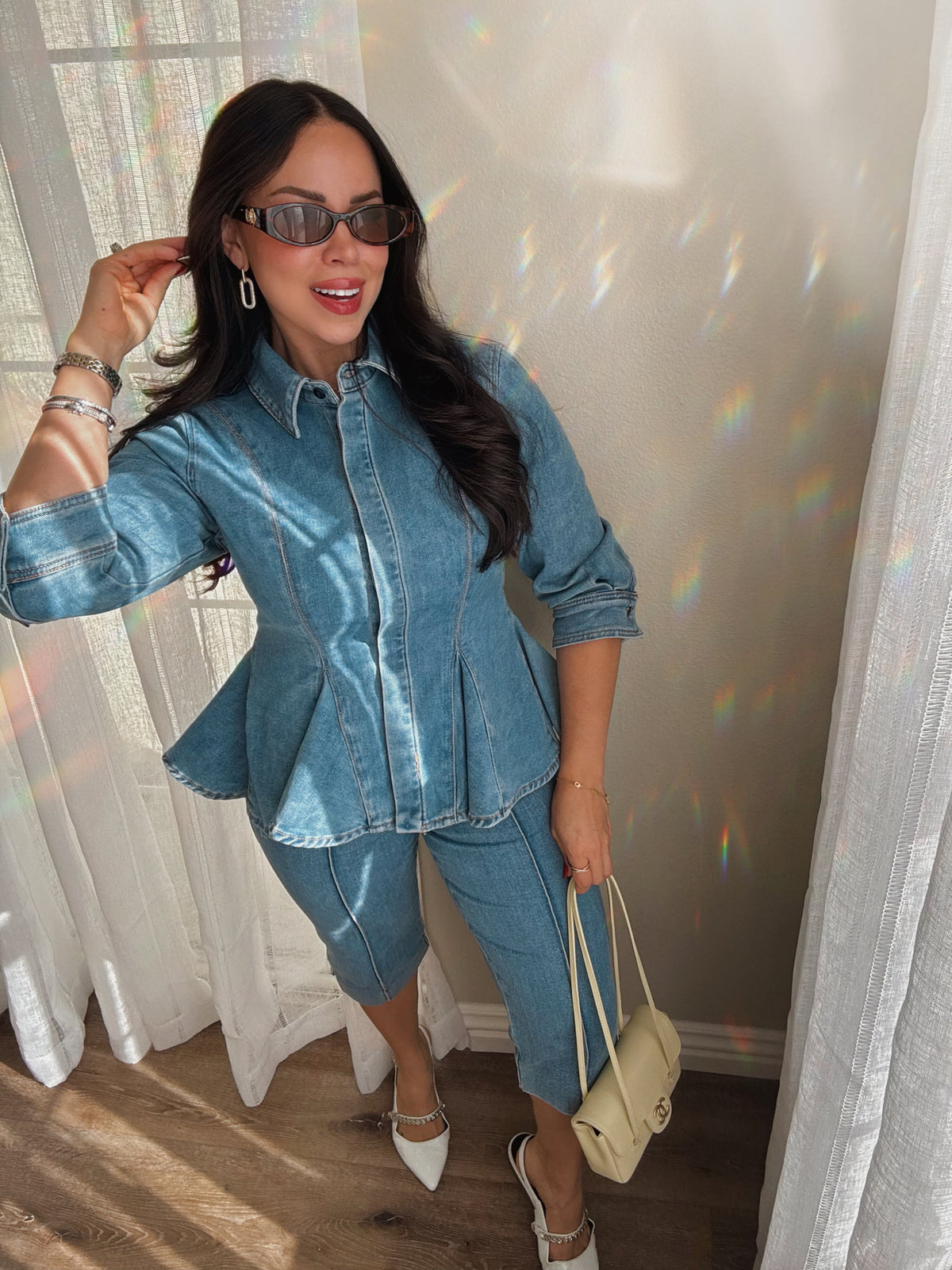 Alessia Peplum Denim Set