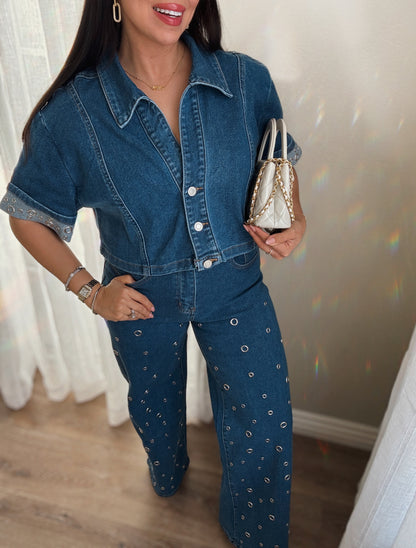 Romy Grommet Denim Set
