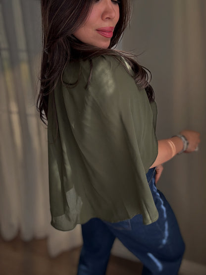 Élan Cape Top | Olive