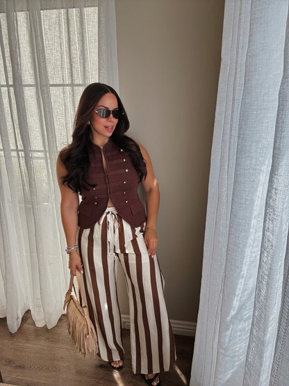 French Stripes Pants *BROWN*