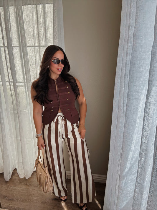 French Stripes Pants *BROWN*