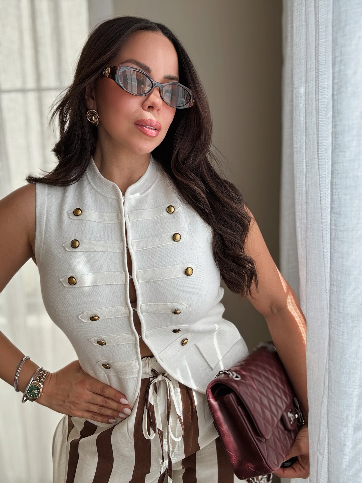 Vicky Military Vest *OFF WHITE*
