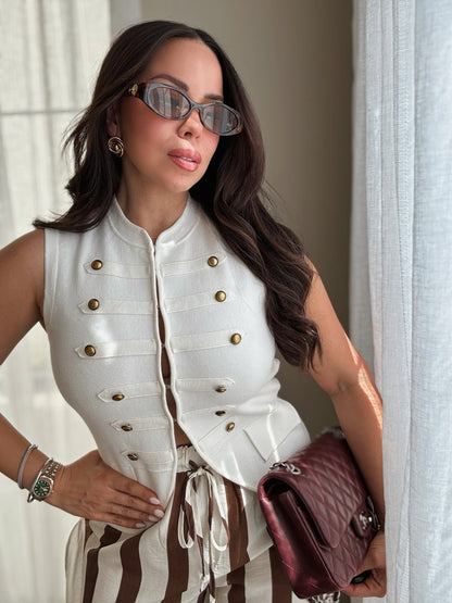 Vicky Military Vest *OFF WHITE*
