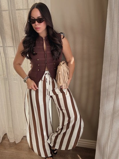 Vicky Military Vest *BROWN*