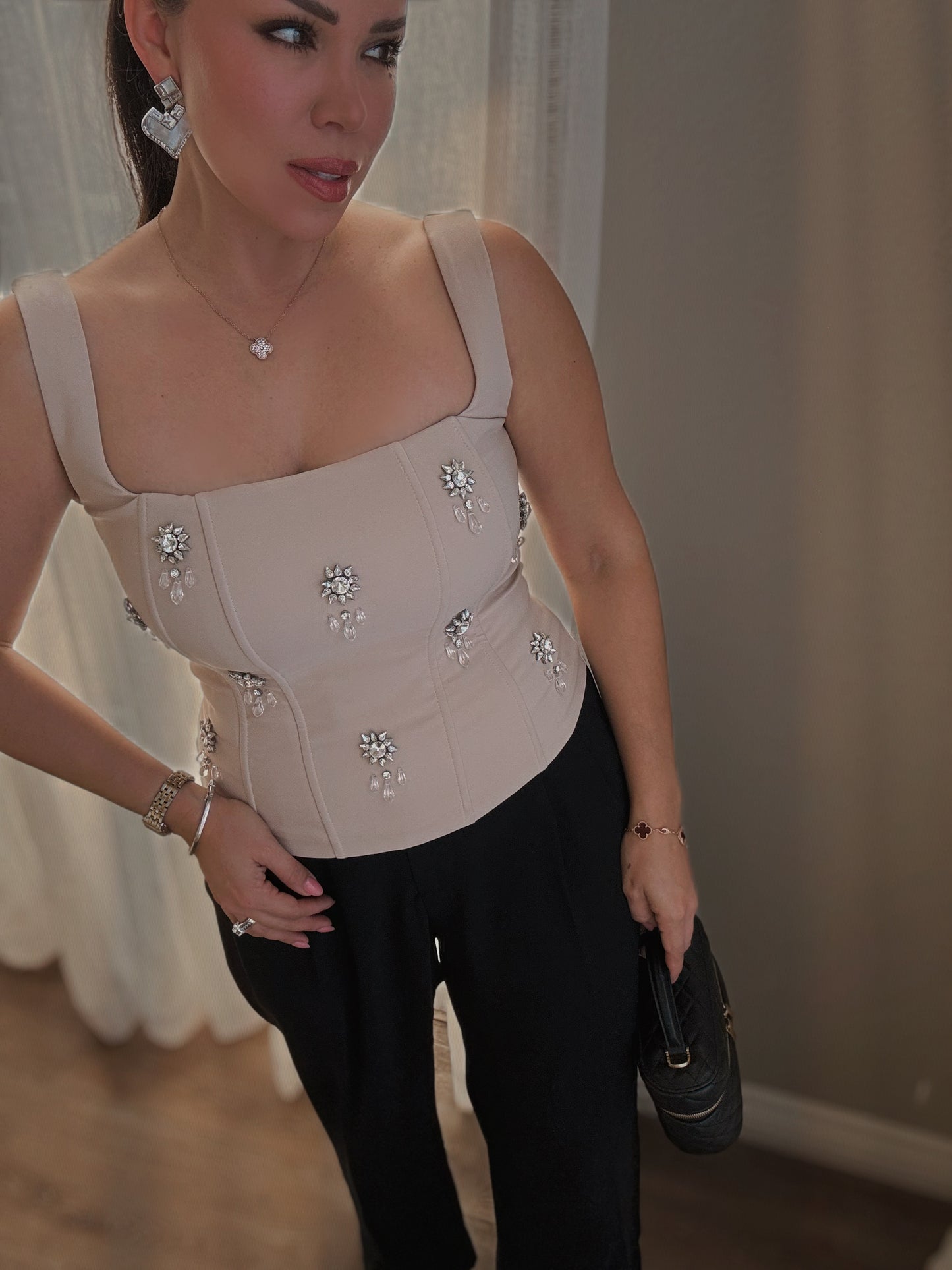 Champagne Corset Top
