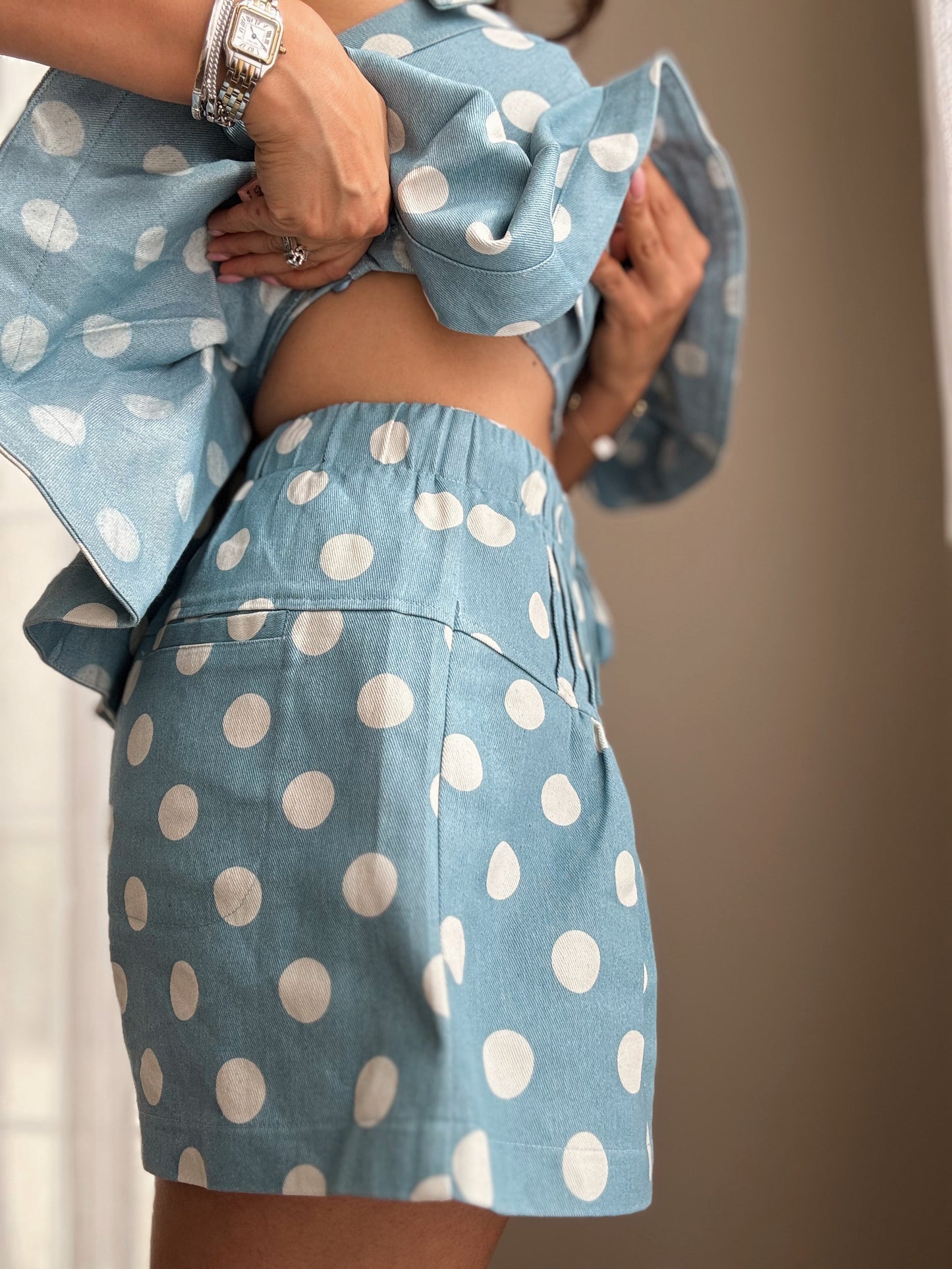 Riviera Denim Polka Set