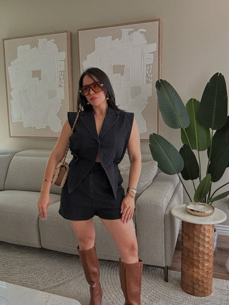 Denim Empire Romper *Black*