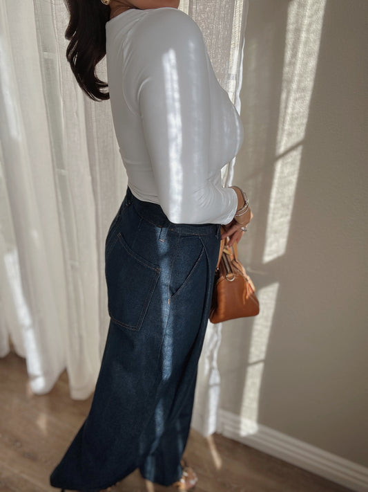 Jen Pleated Denim Pants