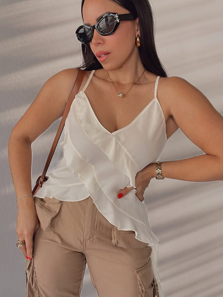 Selena Ruffle Top *Ivory*