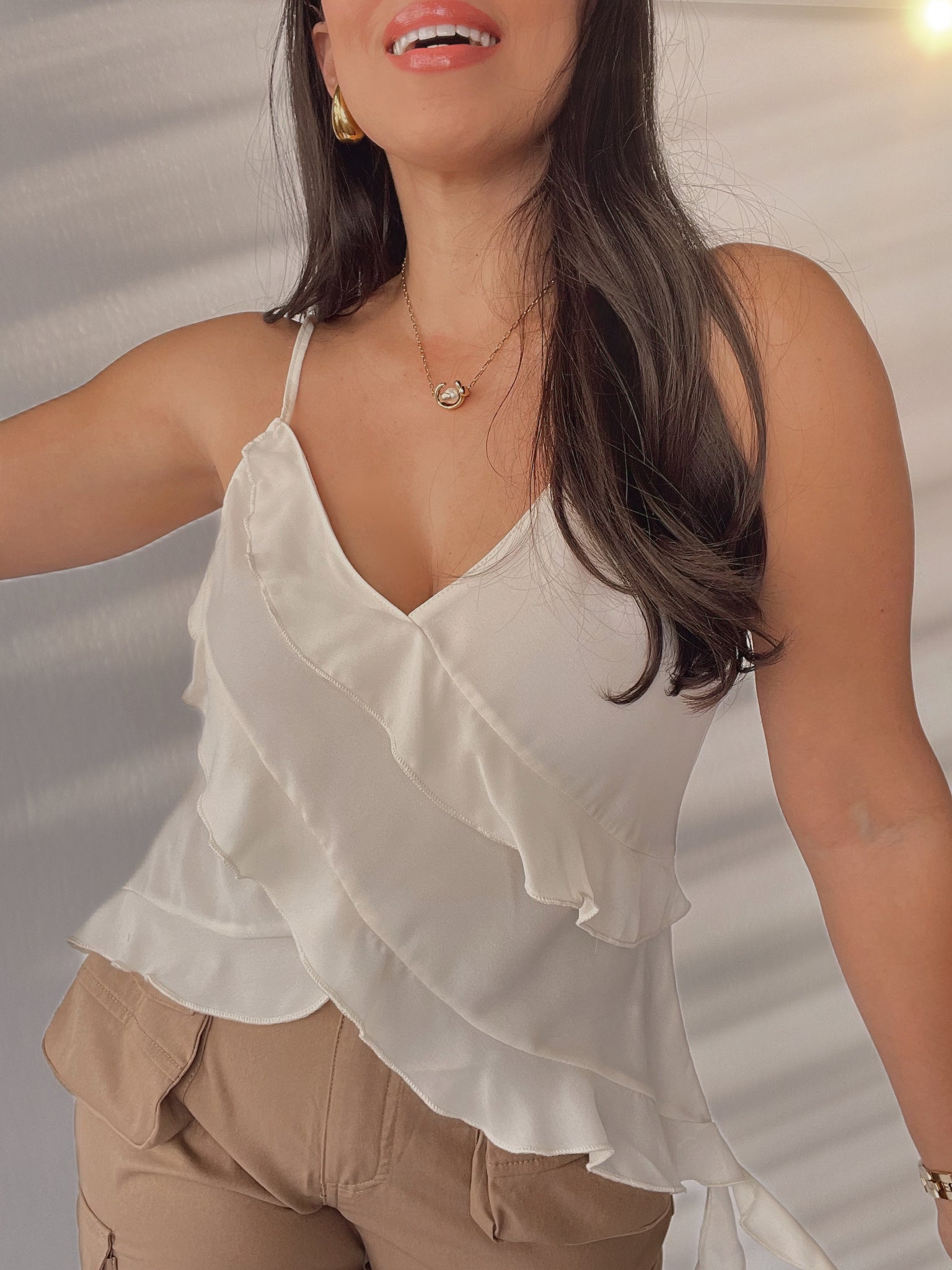 Selena Ruffle Top *Ivory*