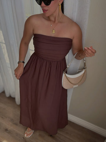 Chocolate Strapless Dress