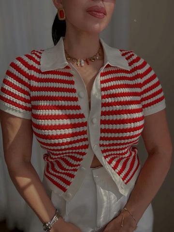 Venetian Top Cardigan *RED*