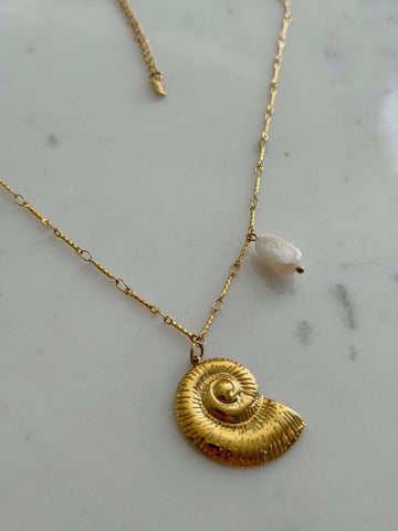 Shell and Pearl Necklace