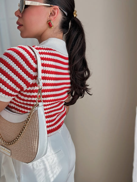 Venetian Top Cardigan *RED*