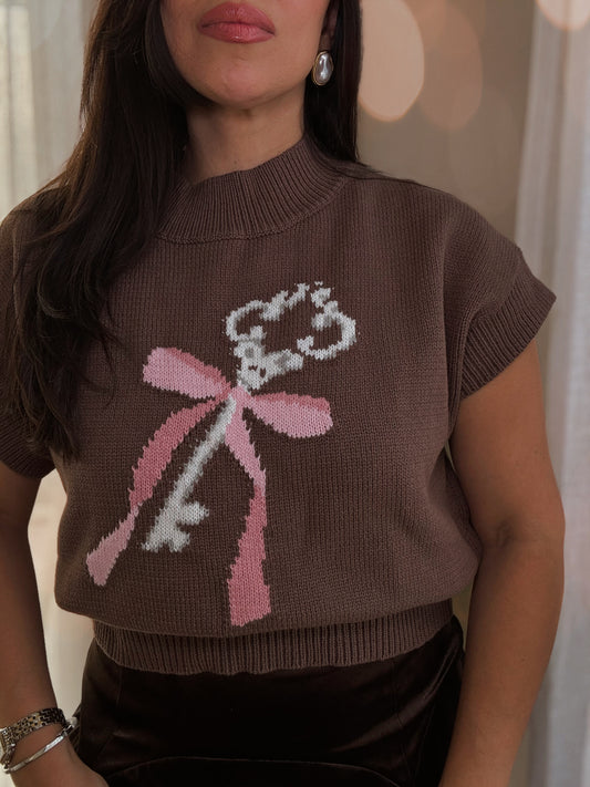Brown Key Sweater