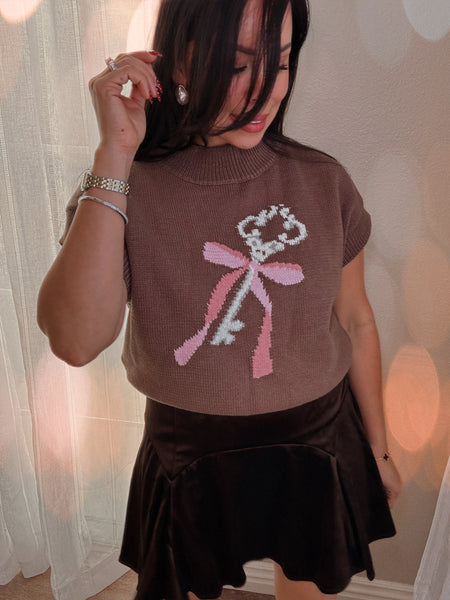 Brown Key Sweater