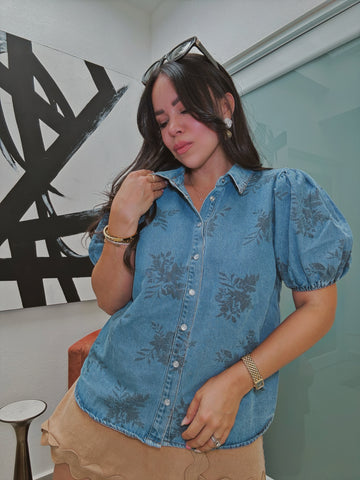 Catherine Denim Top