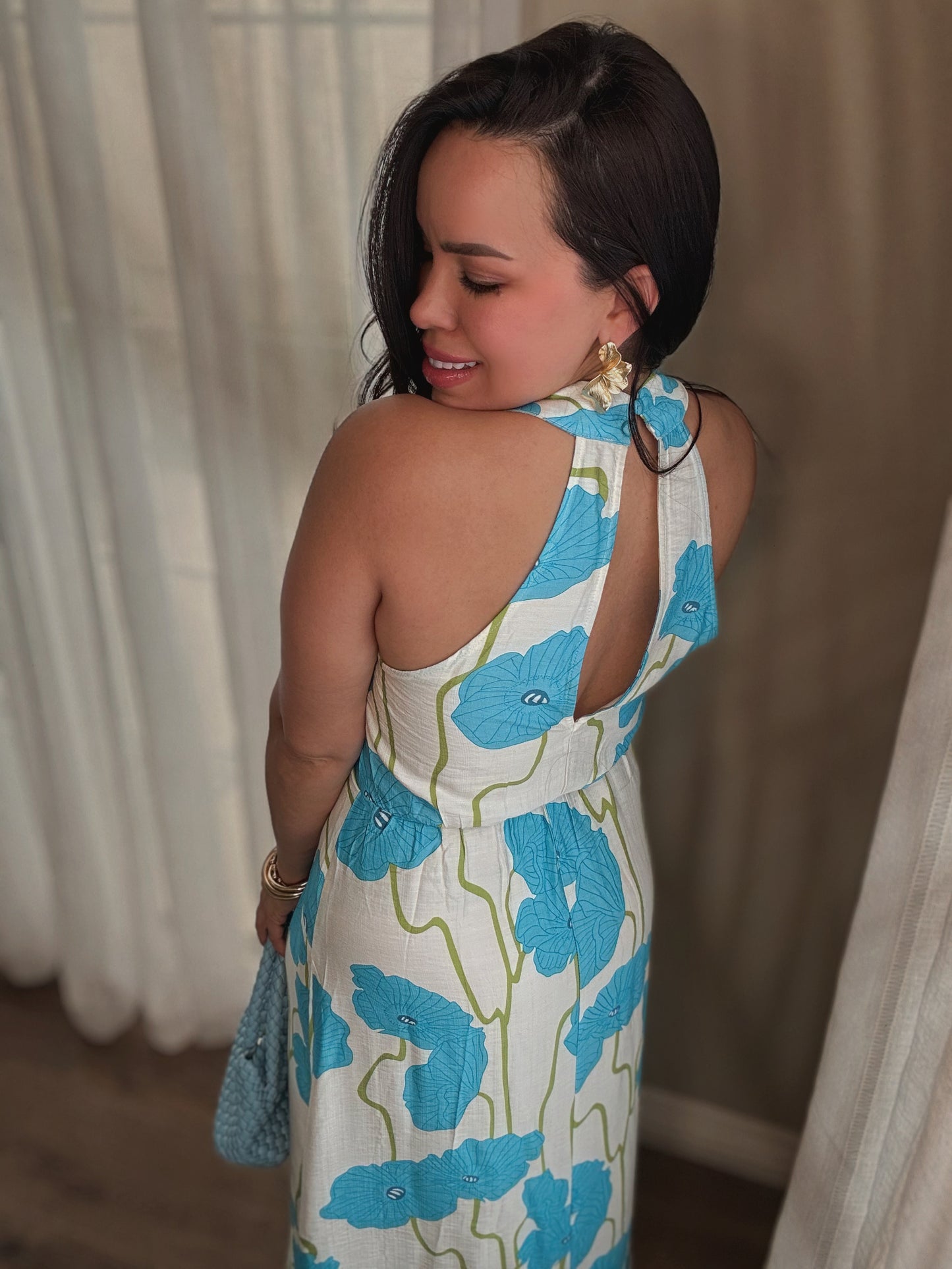 *Last SMALL* Blue Bloom Dress