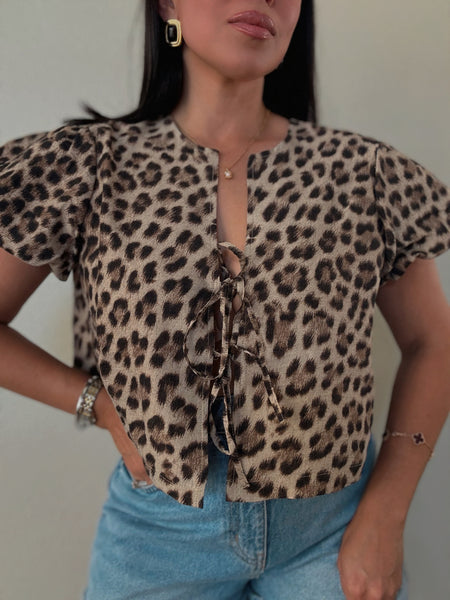 Leopard Tie-front Top *Last LARGE