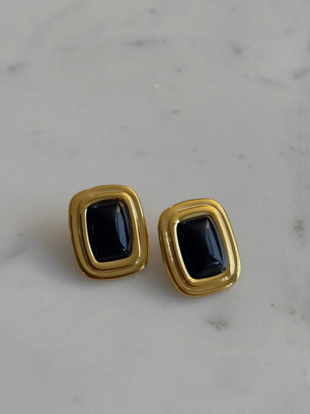 Black Stone Earrings