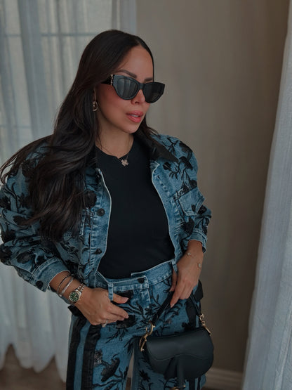 The Verona Embroidered Denim Set