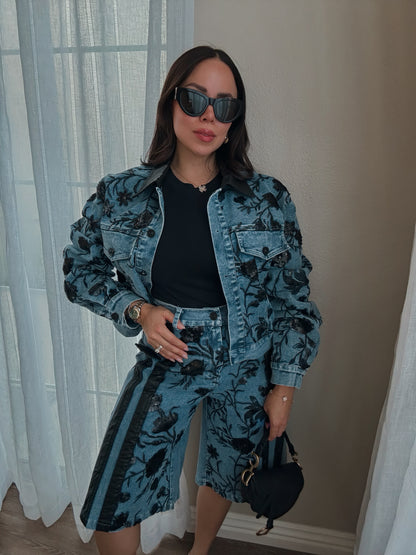 The Verona Embroidered Denim Set