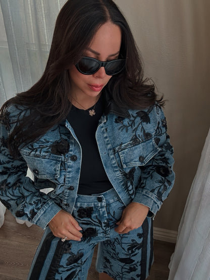 The Verona Embroidered Denim Set