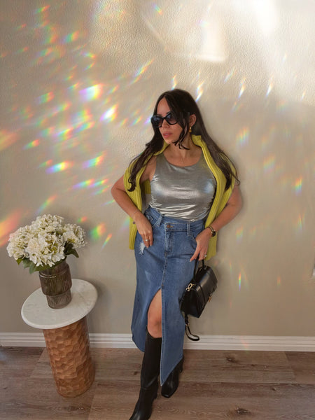 CrissCross Denim Skirt